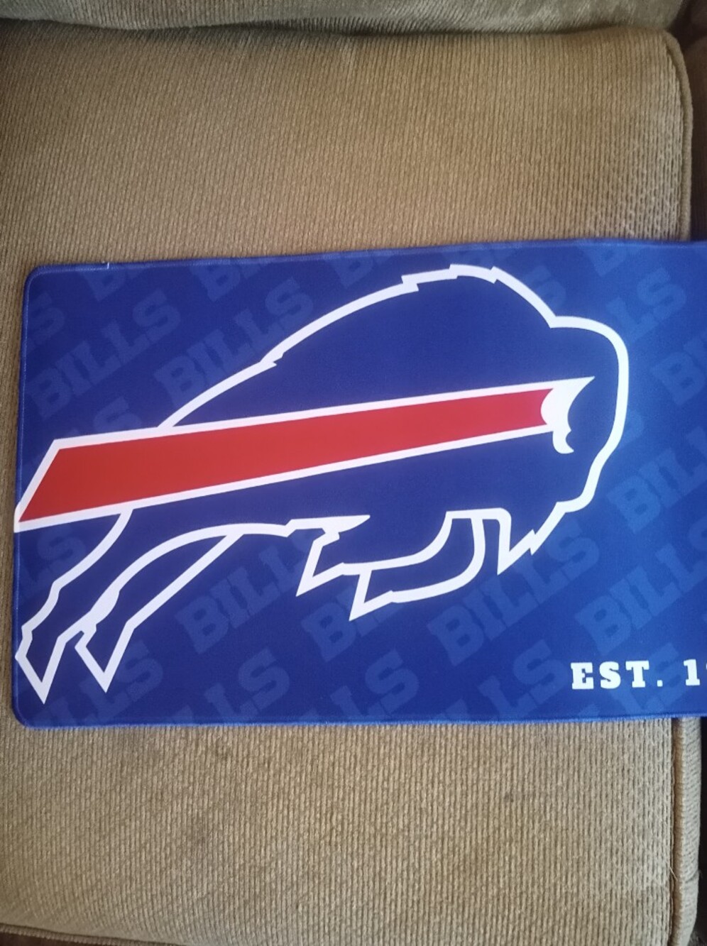 Buffalo Bills Bitton Blue Desk Matwith Red & White Team Stripe - Picture 2 of 4